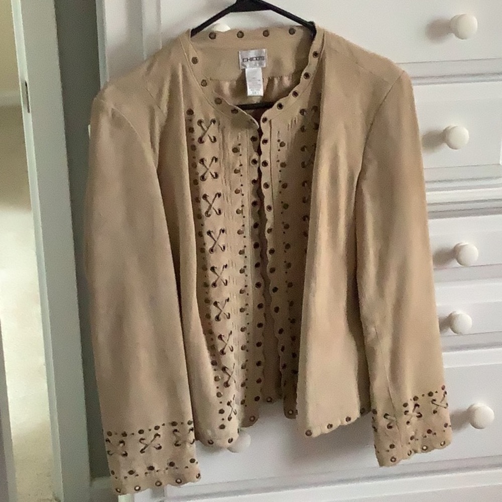 Chico’s 100% real leather (suede) jacket